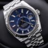 Sky Dweller Blue Dial 18K White Gold Bezel Steel Jubilee Men's Watch 326934