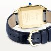 Santos-Dumont Large 18ct Yellow Gold Blue Dial Strap Watch