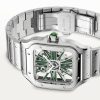 Santos de Cartier Large Skeleton/Green Dial Men's Watch