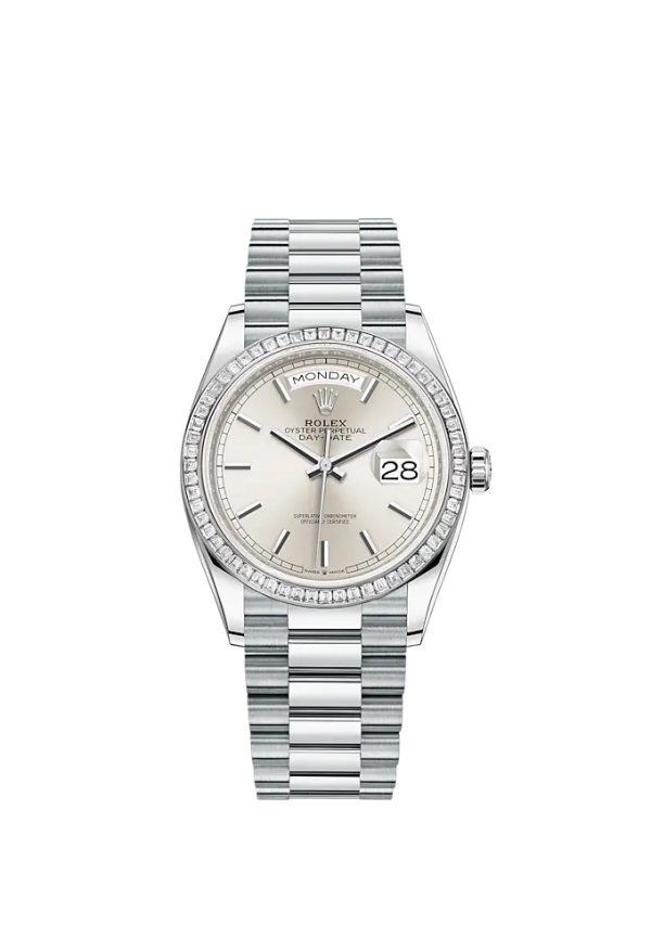 Rolex Day-Date, 36mm, Platinum and Diamonds, Ref# 128396tbr-0004