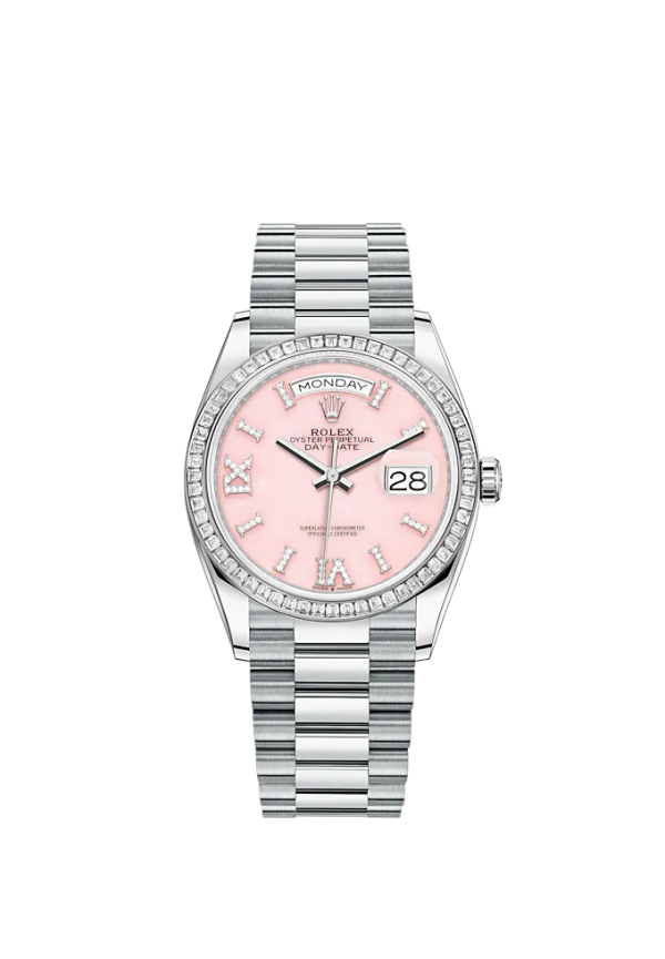 Rolex Day-Date, 36mm, Platinum and Diamonds, Ref# 128396tbr-0009