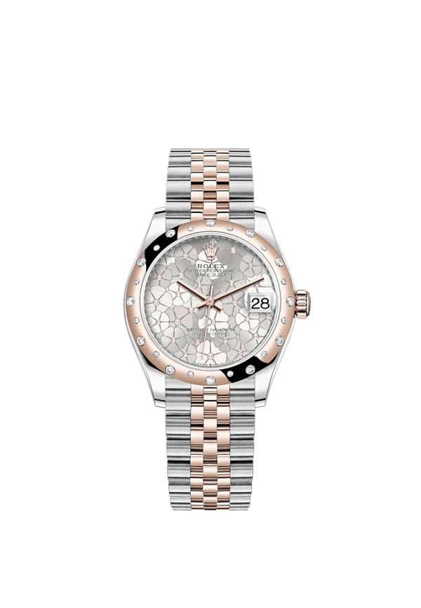 Rolex Datejust 31mm, Oystersteel and 18k Everose Gold with Diamonds, Ref# 278341rbr-0032