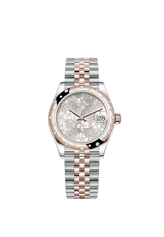 Rolex Datejust 31mm, Oystersteel and 18k Everose Gold with Diamonds, Ref# 278341rbr-0032