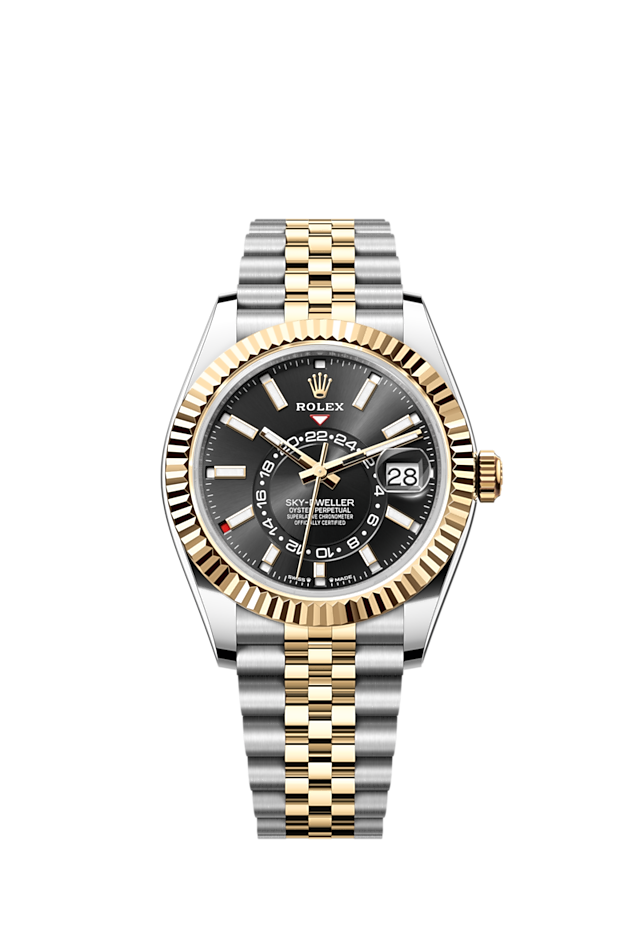 Rolex Sky-Dweller, 42mm, Oystersteel and 18k Yellow Gold, Black, Jubilee, Ref# 336933-0004