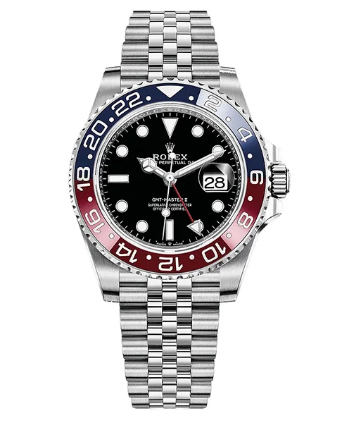 Rolex GMT Master II Pepsi Black Dial Stainless Steel Mens Watch 126710blro-0001