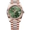 Rolex Day-Date 40 Presidential Olive Green Dial 18kt Rose Gold Men's Watch 228235-0025