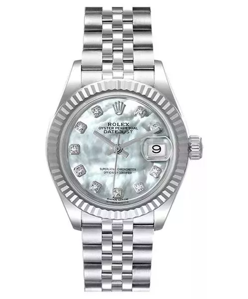 Rolex 179174 Diamond Lady Datejust "White Gold Bezel" Mother Of Pearl