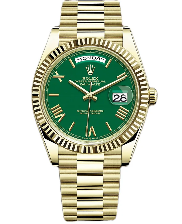 The Rolex Day-Date 40 With Green Lacquered Dial 228238