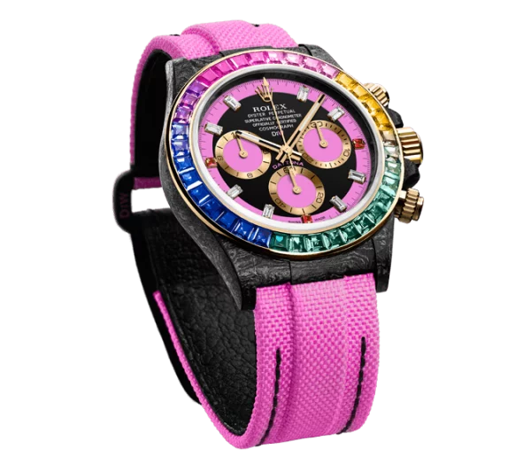 ROLEX Diw Daytona carbon rainbow pink 40mm carbon