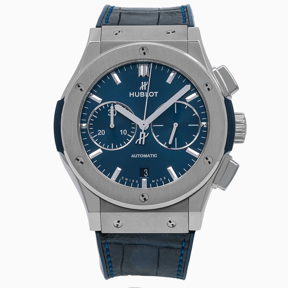 Hublot Classic Fusion Chronograph Titanium Blue 45mm, Ref# 541.NX.7170.LR