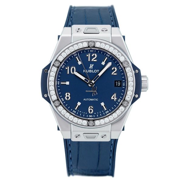 Hublot Big Bang, One Click Steel Blue Diamonds 39mm, Ref# 465.SX.7170.LR.1204