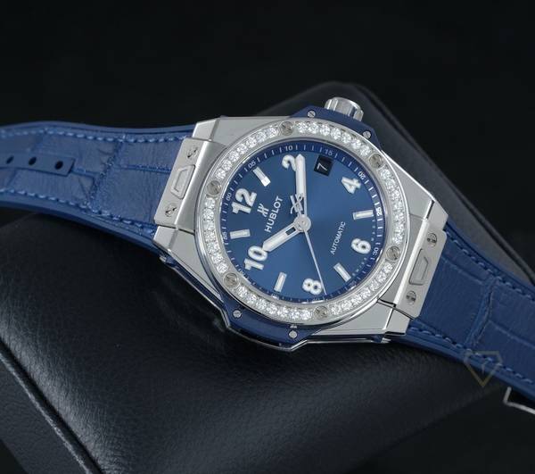 Hublot Big Bang, One Click Steel Blue Diamonds 39mm, Ref# 465.SX.7170.LR.1204