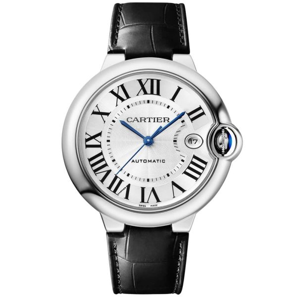 Ballon Bleu 40mm Silver Dial Automatic Leather Strap Watch