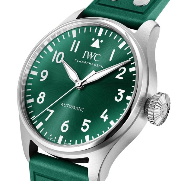 Big Pilot's 43mm Green Dial Men's Rubber Strap Watch