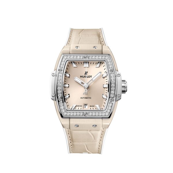 Hublot Spirit of Big Bang BEIGE CERAMIC TITANIUM DIAMONDS Ref# 665.CZ.891B.LR.1204