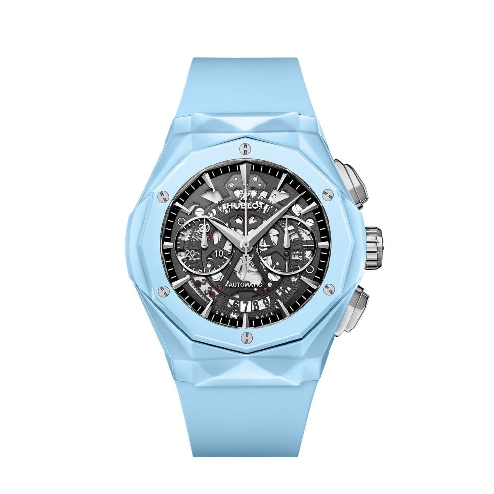 Hublot Classic Fusion AEROFUSION CHRONOGRAPH ORLINSKI SKY BLUE CERAMIC Ref# 525.ES.0170.RX.ORL22