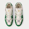 LV Trainers Damier Grained Calf Leather Green