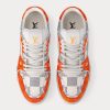 LV Trainers Damier Grained Calf Leather Orange