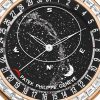 Patek Philippe Grand Complication, 18k Rose Gold set with baguette diamonds, 44mm, Astronomical, Ref# 6104R-001