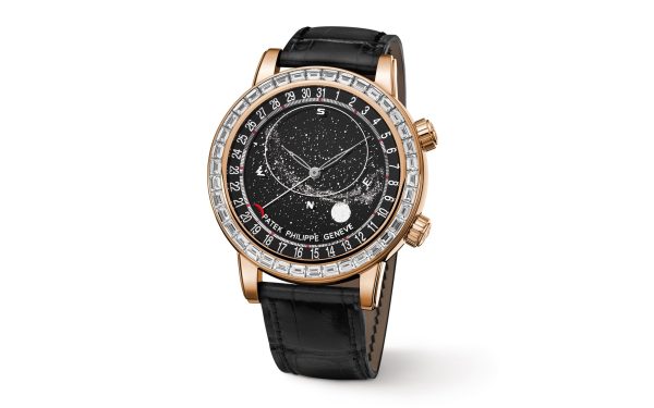 Patek Philippe Grand Complication, 18k Rose Gold set with baguette diamonds, 44mm, Astronomical, Ref# 6104R-001