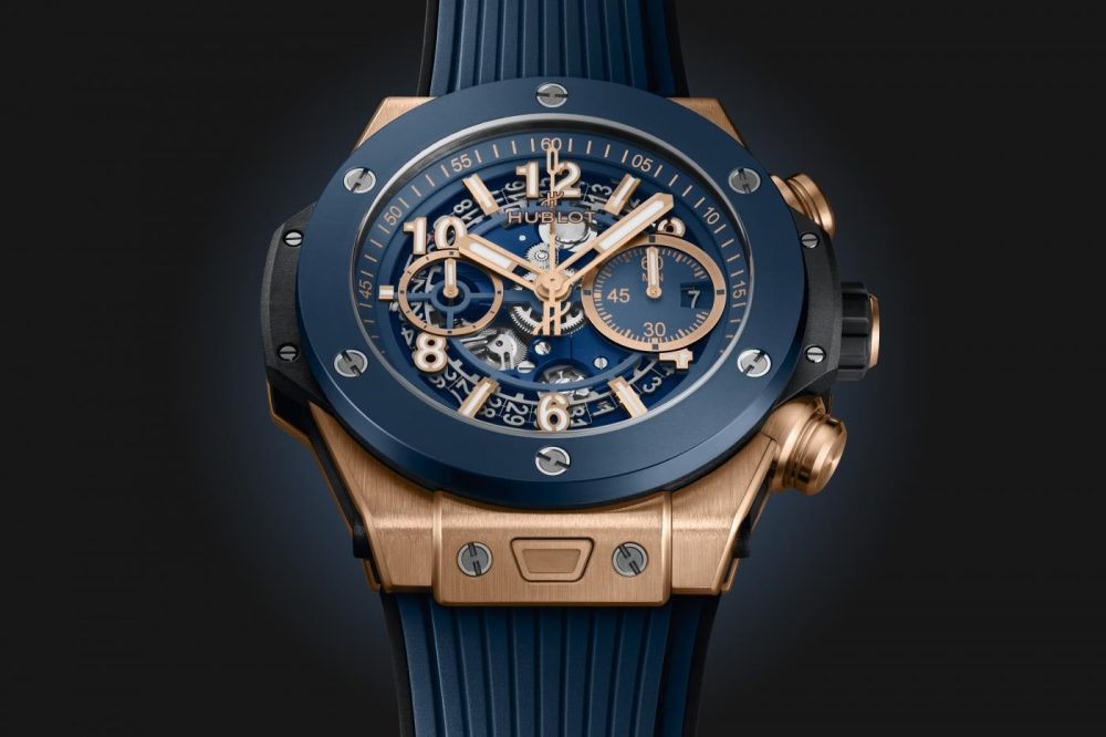 Hublot Big Bang Unico King Gold Blue Ceramic Ref# 421.OL.5180.RX