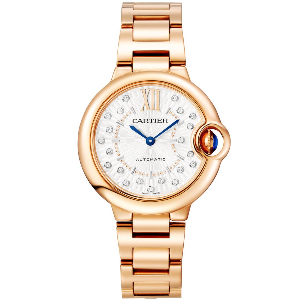 Ballon Bleu de Cartier 18ct Rose Gold Diamond Dial Bracelet Watch