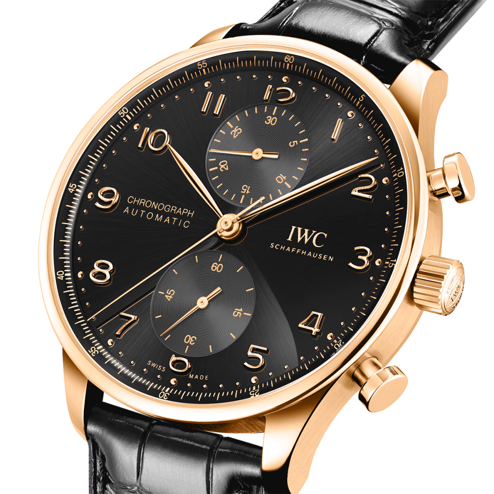 Portugieser 'Obsidian' 41mm 18ct Yellow Gold Chronograph Strap Watch