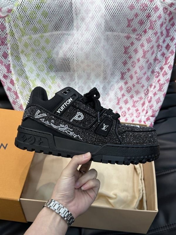 Louis Vuitton Black Crystal 'LV Trainer Maxi'