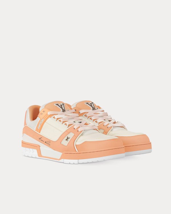 LV Trainers Nubuck  Grained Calf Leather Orange