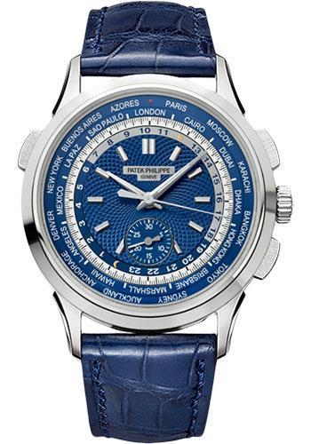 Patek Philippe 39.50mm Men Complications World Time Chronograph Watch Blue Dial 5930G