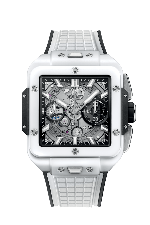 Hublot, Square Bang Unico White Ceramic, 42mm, Ref# 821.HX.0170.RX